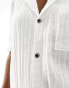 Calvin Klein textured cotton button down shirt in white