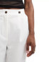 Pimkie tailored straight trouser with front pleat detail in white