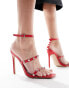 Simmi London Layleigh barely there heeled sandals with studded straps in red