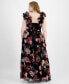 Trendy Plus Size Floral-Print Ruffle-Strap Gown