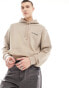 AllSaints Underground unisex Oth hoodie in toffee taupe