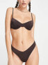 RVCA underwire bikini top in high shine brown