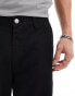 Obey hardwork flooded pant with straight leg in washed black