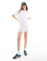 Miss Selfridge festival lace hem t-shirt dress in white