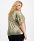 Trendy Plus Size Shine Drop-Shoulder T-Shirt, Created for Macy's