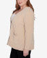 Plus Size Classic Chenille Cardigan With Pockets