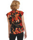 Women's Short-Sleeve Printed Button Front Shirt