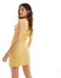 ASOS DESIGN textured button front mini in lemon