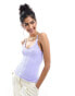 ASOS DESIGN seamless sculpting lettuce edge detail cami top in lilac