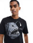 HUGO RED Dibeach graphic t-shirt in black