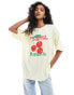 ASOS DESIGN oversized t-shirt with berry graphic in lemon