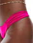 Free Society ruched side bikini bottom in jazz pink