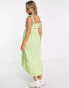 New Look Maternity tie strap midi dress with tie front in green gingham