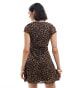 New Look mesh mini tea dress in leopard print