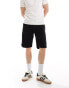 Brave Soul cotton twill worker carpenter shorts in black