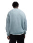 ASOS DESIGN oversized knitted plated fisherman rib jumper in blue