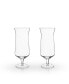 Raye Angled Hurricane Crystal Glasses, Set of 2, 14 Oz