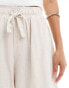 Object linen tie waist shorts in cream