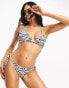 Wolf & Whistle Exclusive Fuller Bust mix & match high leg tie side bikini bottom in zebra print