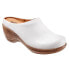 Softwalk Madison S2056-100 Womens White Leather Slip On Clog Flats Shoes