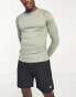 HIIT long sleeve training top in khaki