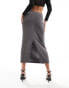 & Other Stories sheer glitter midaxi skirt in metallic silver