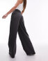 Topshop Tall high waist flood length trouser in black