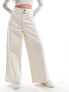 Lee pleated straight leg jeans in ecru