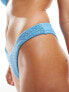 Free Society crinkle high leg bikini bottom in sky blue