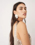 ASOS EDITION sheer disc sequin maxi raw edge vest dress in silver