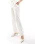 ONLY high waisted straight linen mix trouser co-ord in cream