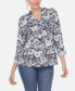 Women's Pleated Floral Print Blouse