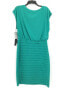 Adrianna Papell Blouson Shutter Pleat Jersey Green Jad Cocktail Dress Sz 8