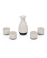 Fervor Ceramic Hot and Cold Sake Carafe and Cup Set, 5 Piece