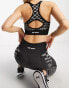 Urban Threads seamless racer back crop top in checkerboard print