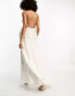 ASOS DESIGN cami maxi dress with floral embellishment and tiered peplum in white