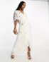 Hope & Ivy Bridal embellished wrap maxi dress in ivory