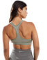 Nike Training Swoosh light support sports bra in khaki