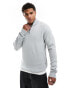 Brave Soul half zip jumper in light grey