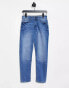 JDY – Newtyson – Mom-Jeans mit hoher Taille in Blau