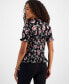 Women's Smocked Floral Print Top