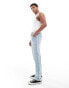 ASOS DESIGN straight jeans in light wash with panelling details