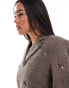 & Other Stories tailored tweed blazer mini dress in brown dogtooth check