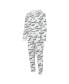 Комплект пижамы Concepts Sport White Philadelphia Eagles Allover Print Docket Union Full-Zip Hooded Pajama Suit