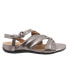 Softwalk Tieli S2109-043 Womens Gray Wide Leather Strap Sandals Shoes 6.5