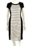 Maggy London 122909 Womens Black & White Short Sleeve Sheath Dress Size 8