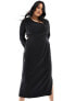 Pretty Lavish Curve long sleeve midaxi dress in black