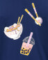 Kid Sushi Ramen Boba Cotton Blend Graphic Tee XS