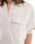 Mango short sleeve linen shirt in beige