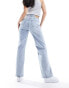 Vero Moda high rise wide leg jeans in light blue wash